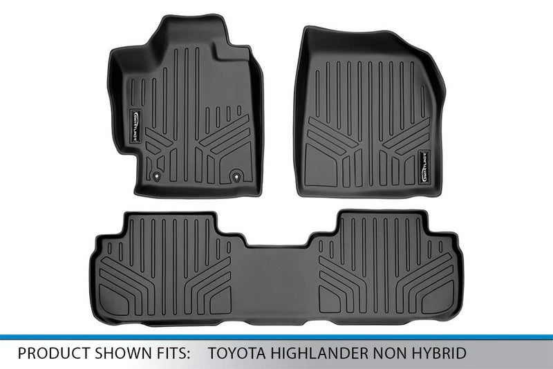 SMARTLINER Custom Fit Floor Mats 2 Row Liner Set for 2008-2013 Toyota Highlander - Image 5